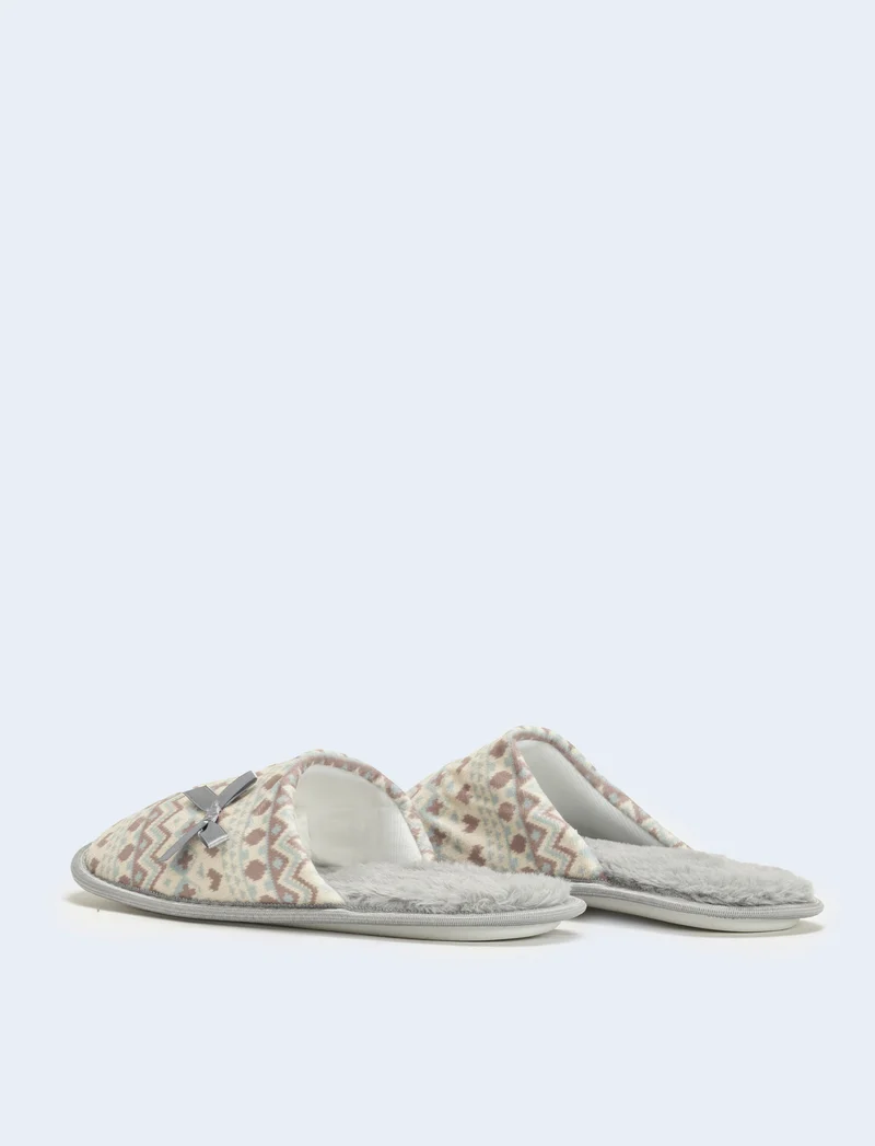 Pantofola jacquard da donna - Grigio