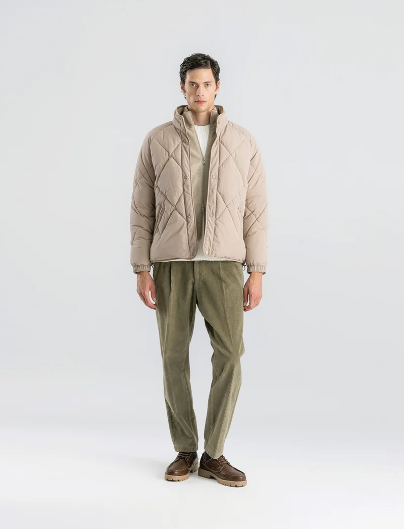 GIUBBOTTO IMBOTTITO FINTO DOPPIO CAPO - Beige