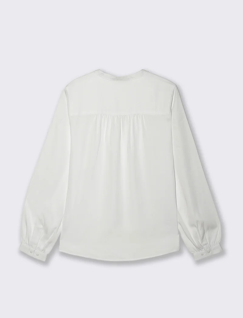 Casacca Manica Lunga con Colletto V - Bianco