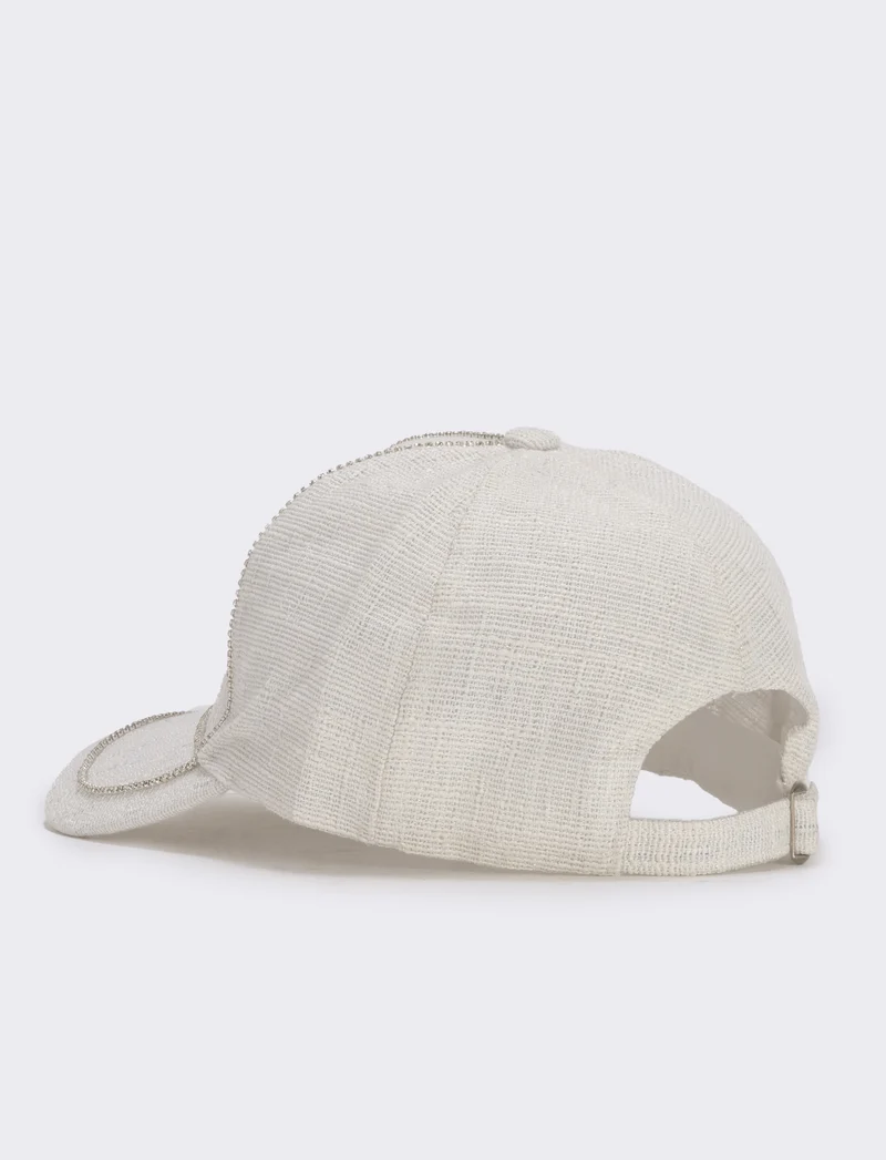Cappello baseball con strass - Beige