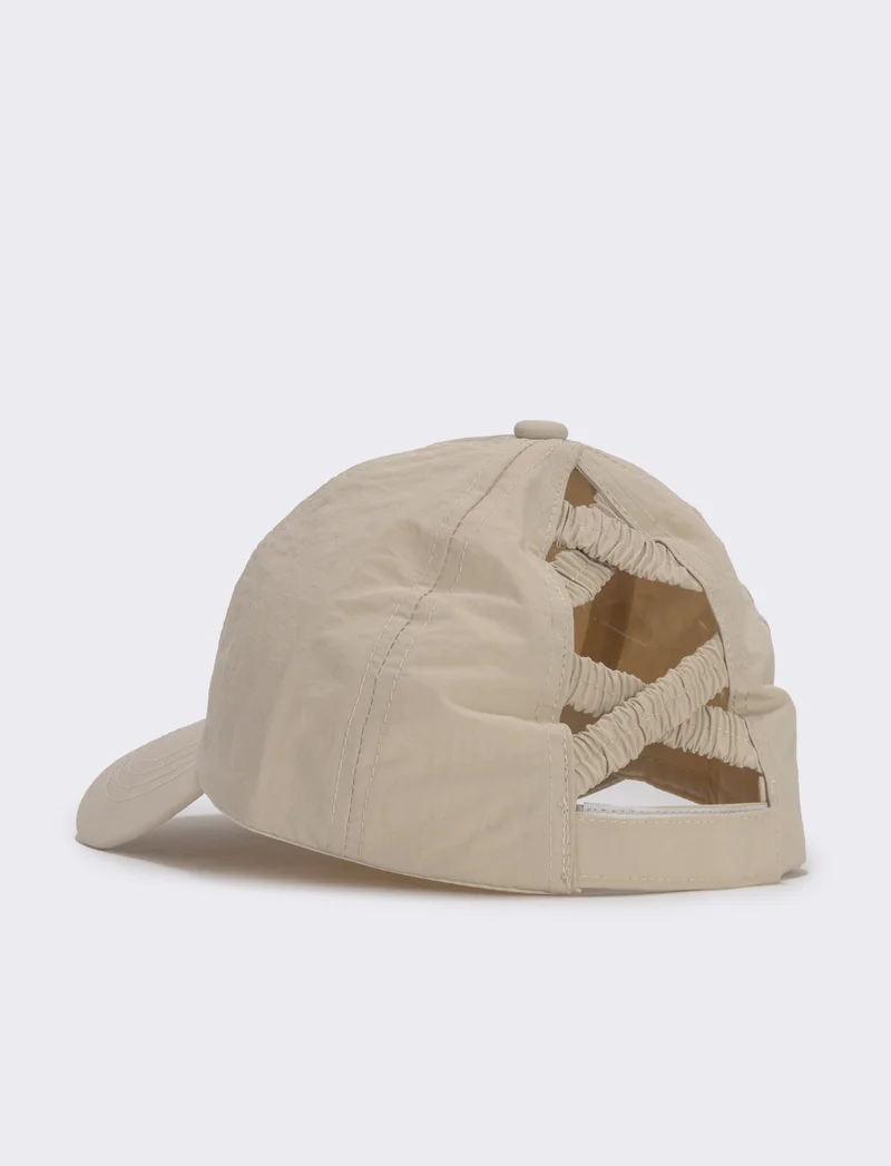 Cappello baseball tecnico aperto dietro - Beige