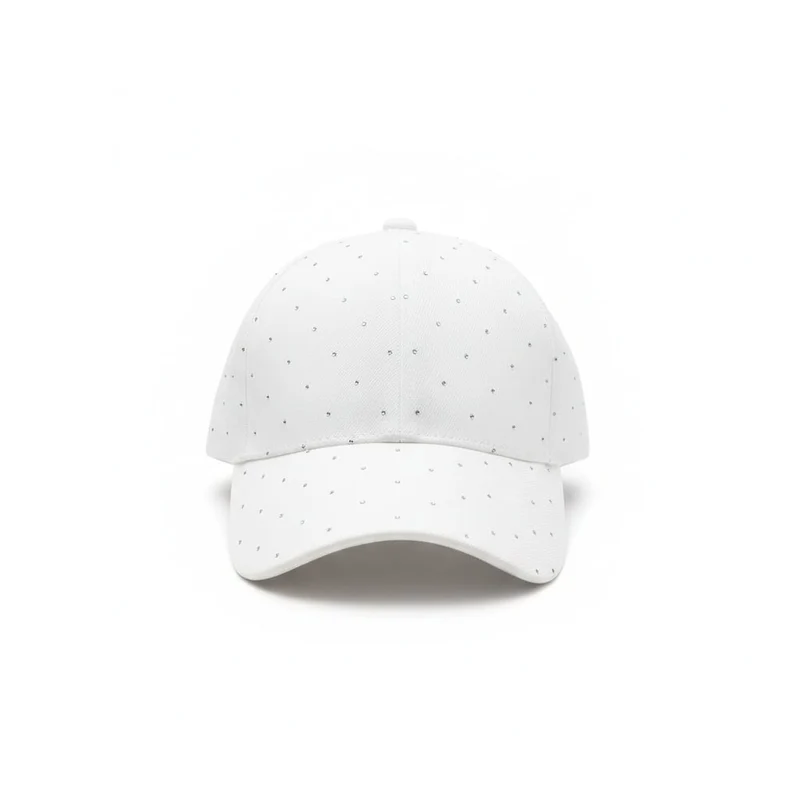 Cappello baseball con strass - Bianco