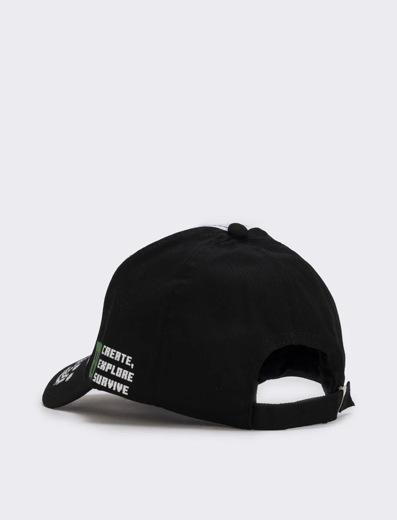 Cappello baseball Minecraft per bambino - bianco/nero