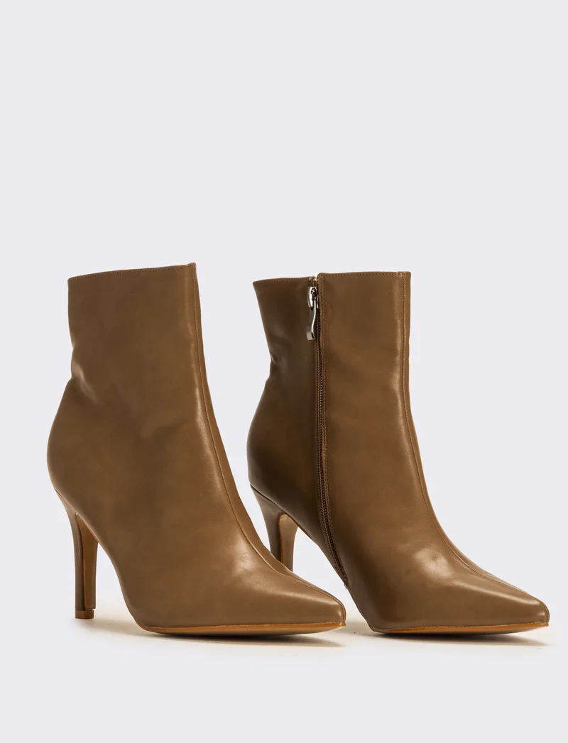 Tronchetto da donna con tacco a spillo - Grigio fango