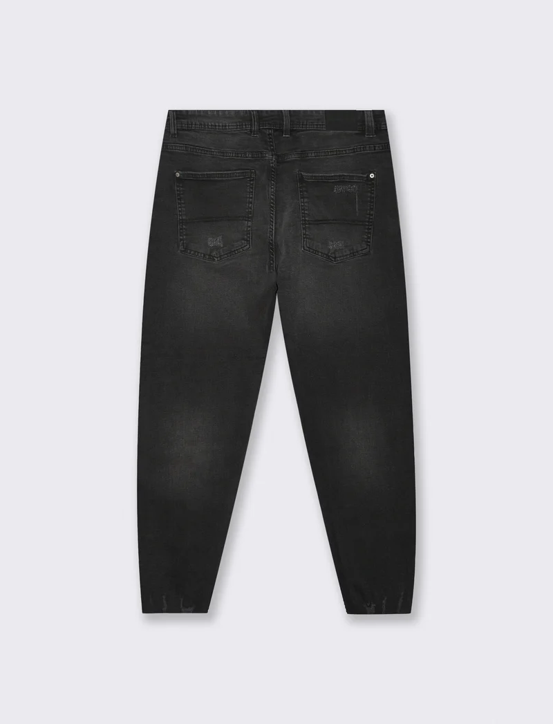 JEANS SLIM TAPERED CROPPED FIT - Nero