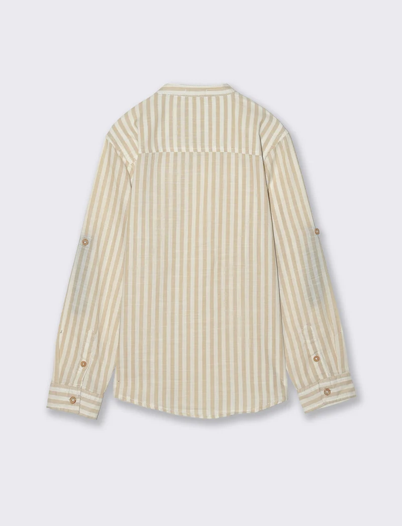 Camicia rigata in cotone con dettagli chic - Righe