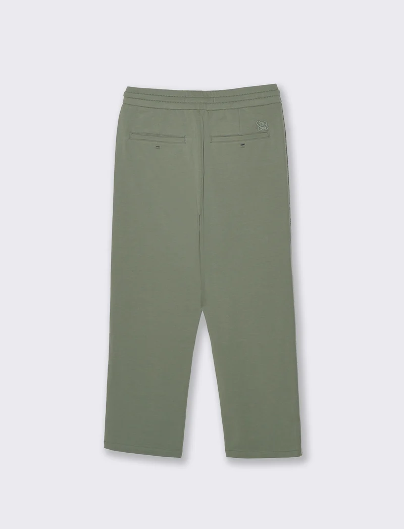Pantalone chino con coulisse e lacci - Verde salvia