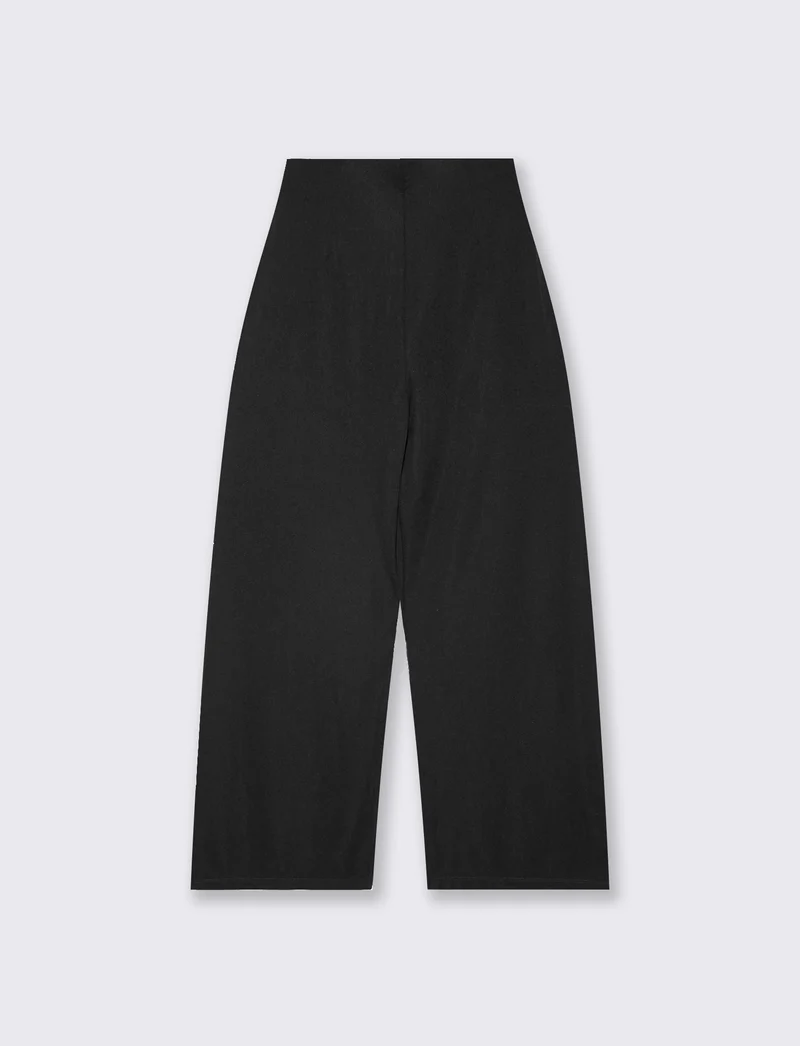 Pantalone Gamba Larga con Pinces - Nero
