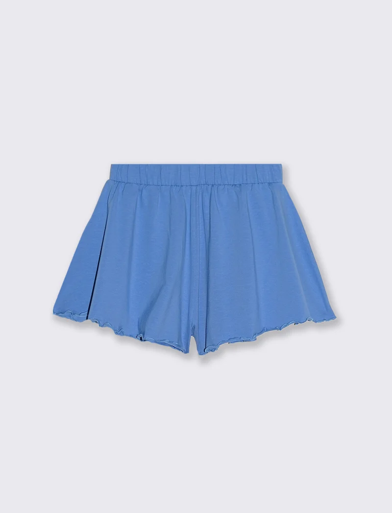 Shorts in jersey elastico svasati - Azzurro cielo