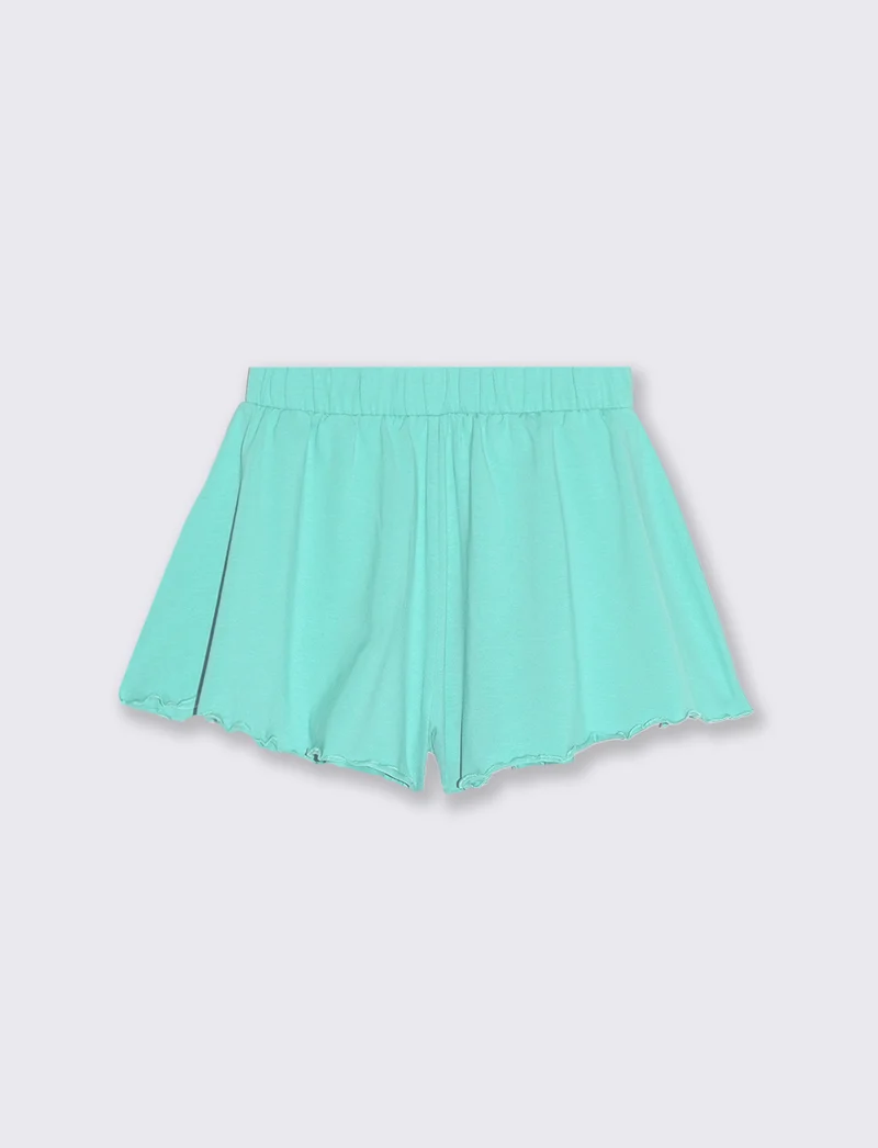 Shorts in jersey elastico svasati - Verde acqua