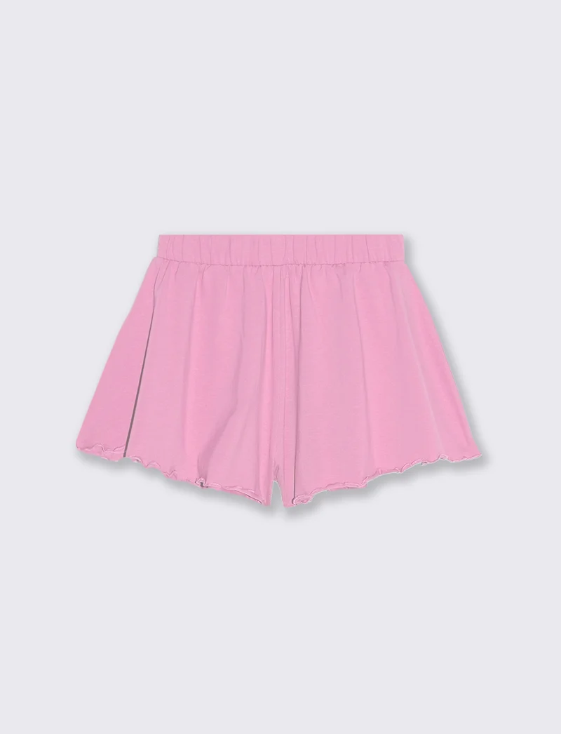 Shorts in jersey elastico svasati - Rosa