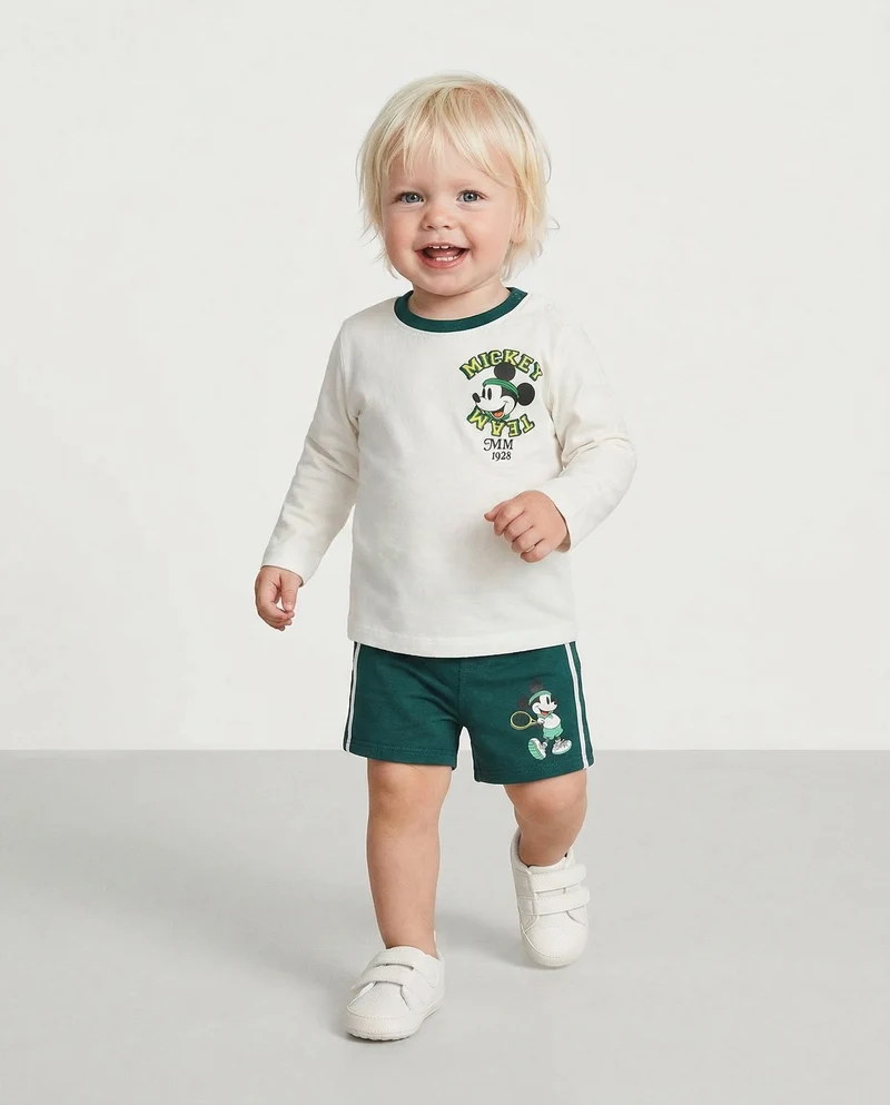 Bermuda tennis con Topolino alla moda - Verde
