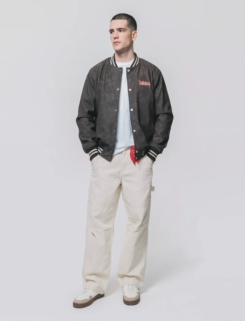 Pantaloni carpenter in denim e lino - Beige ecru