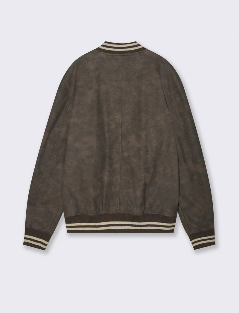 Bomber Maltinto Effetto Nabuk con Patch - Moro