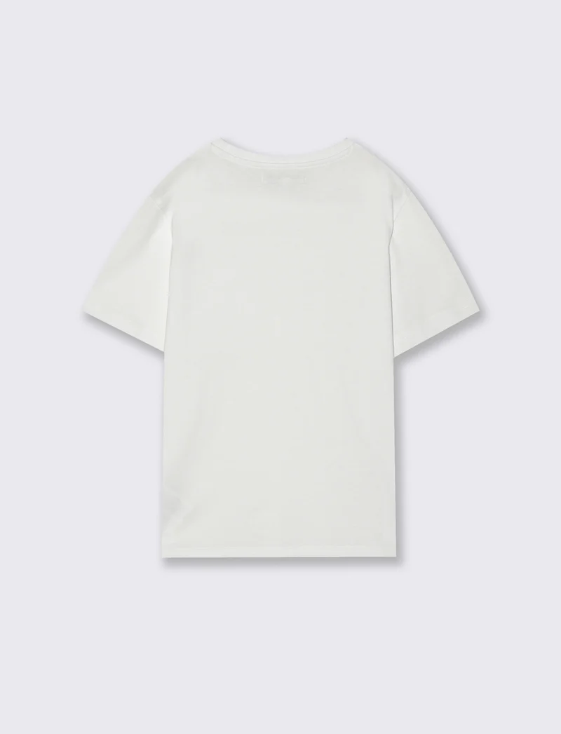 T-shirt con taschino per il tempo libero - Bianco