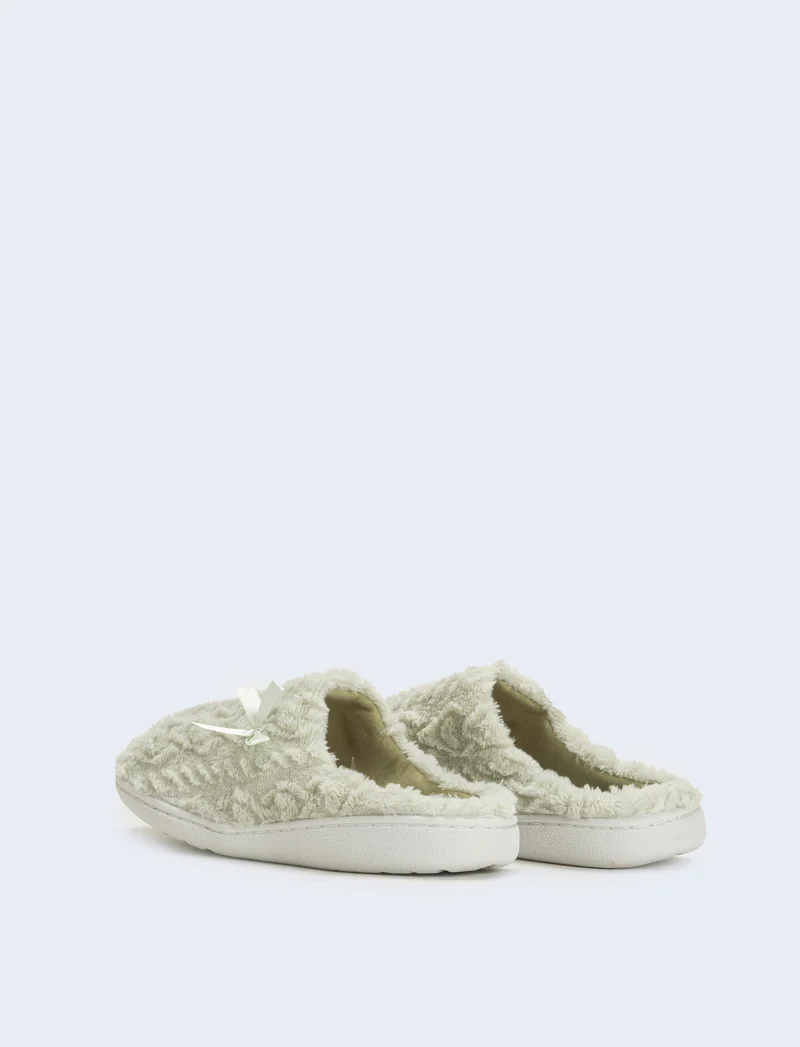 Pantofola da donna con fiocco laterale - Turchese
