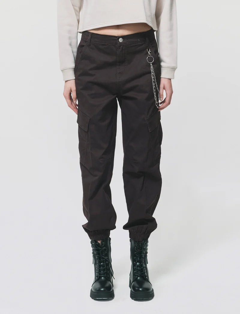 Pantalone con Catena e Elastico - Moro