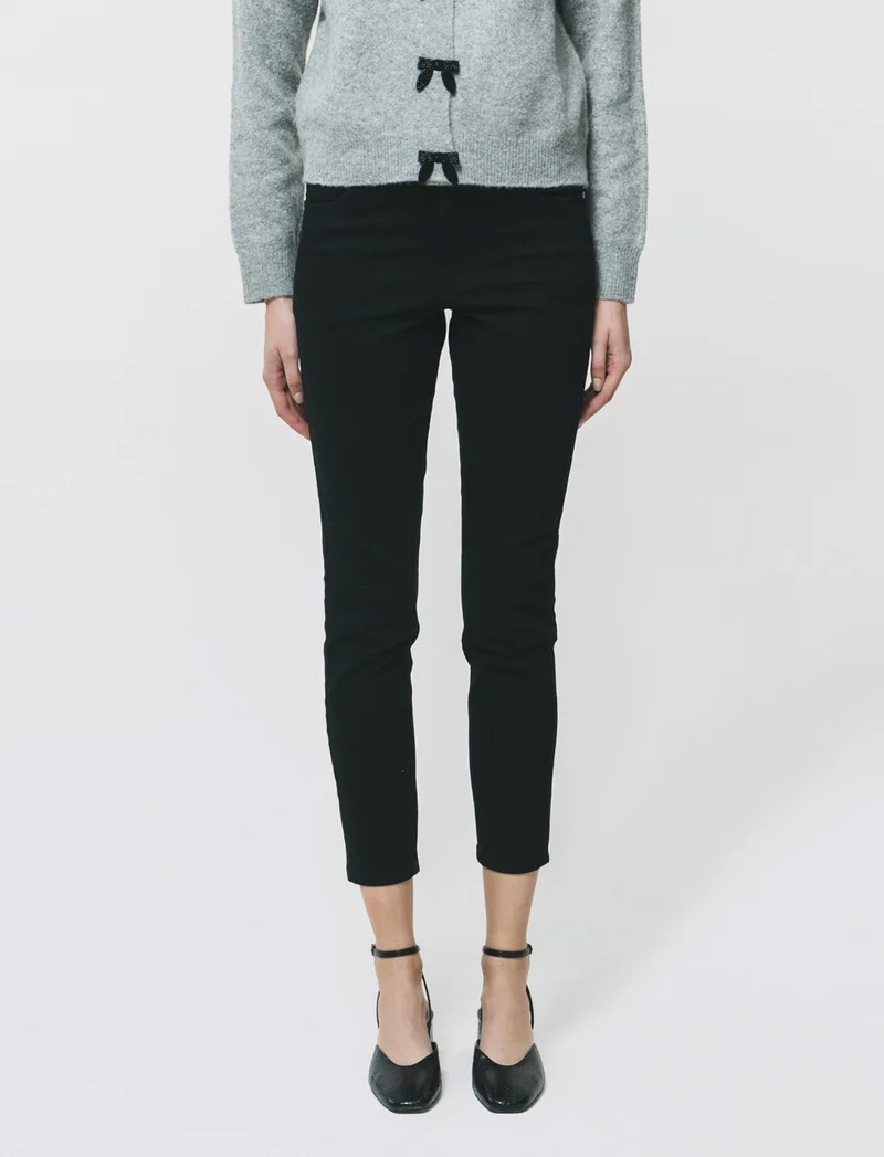 Jeans skinny 5 Tasche con Chiusura Frontale - Nero