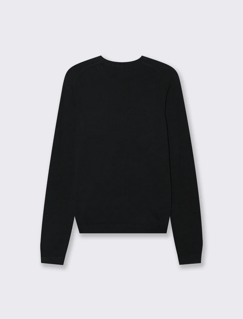 Maglia Basica Manica Lunga a Coste - Nero