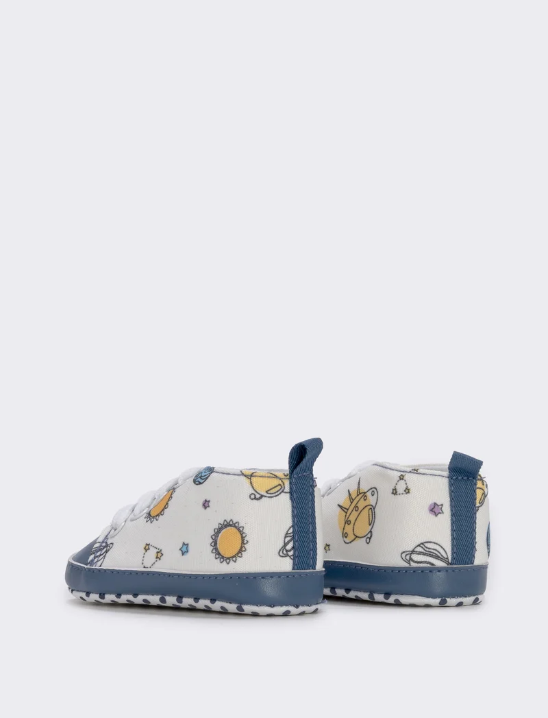 Scarpa bianca per neonato con stampe - Bianco