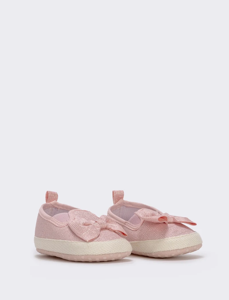 Slip-on effetto laminato rosa con fiocco - Rosa