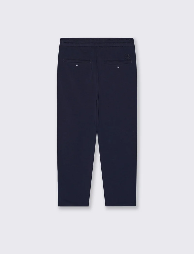 Pantalone chino con coulisse e lacci - Blu