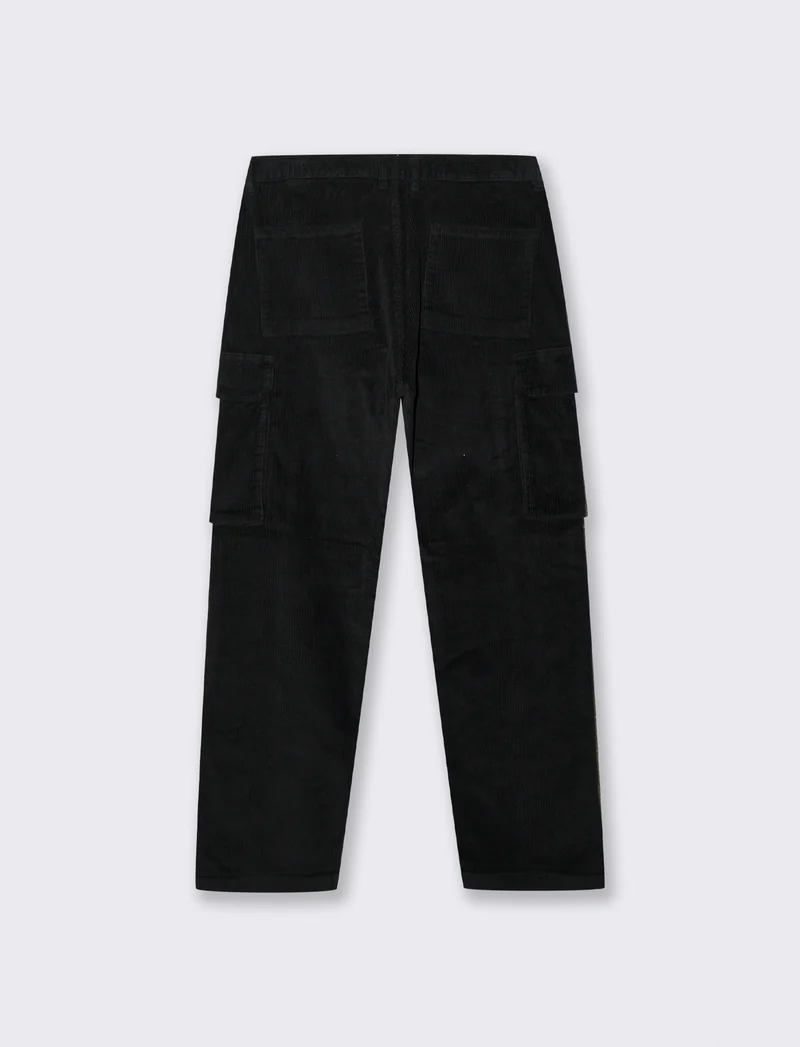 PANTALONI CARGO IN VELLUTO STRAIGHT FIT - Nero
