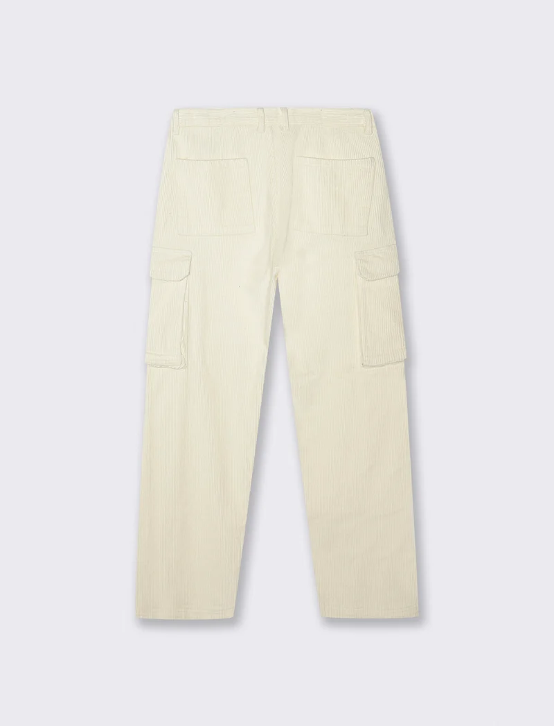 PANTALONI CARGO IN VELLUTO STRAIGHT FIT - Bianco
