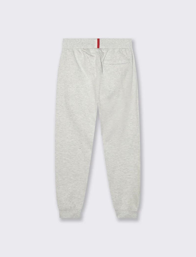 PANTALONI JOGGER IN FELPA CON RICAMO - Grigio mel.
