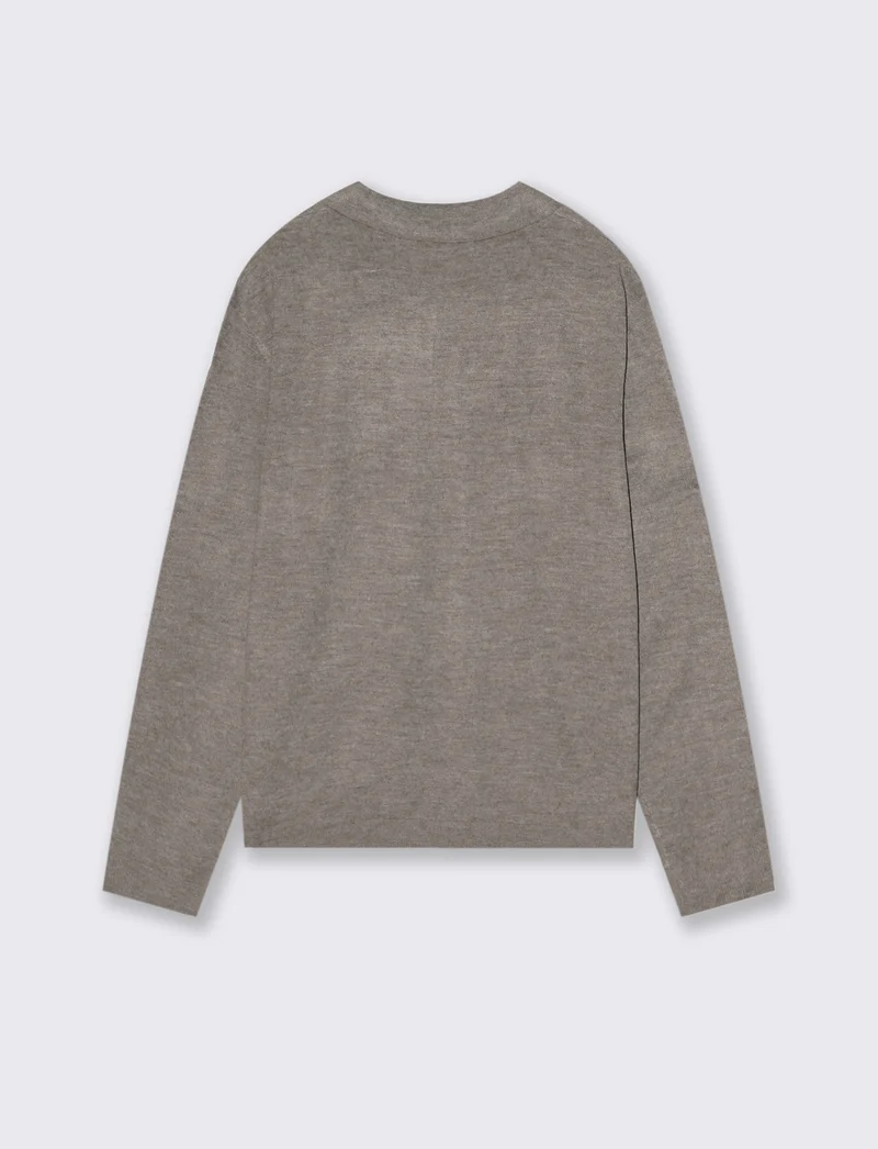POLO IN MAGLIA EFFETTO LANA - Grigio fango