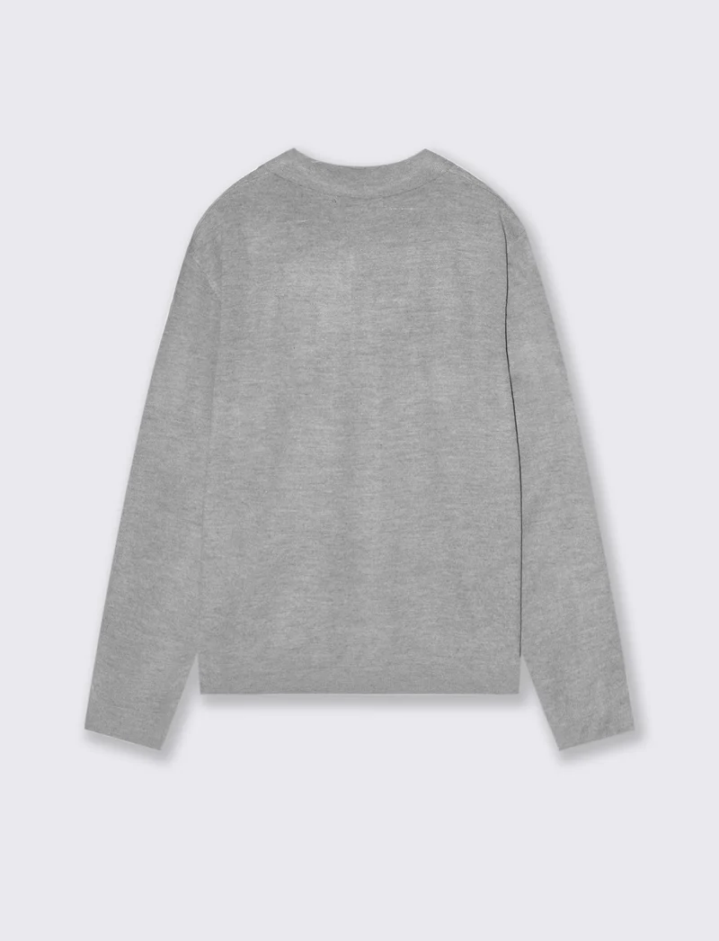 POLO IN MAGLIA EFFETTO LANA - Grigio mel.