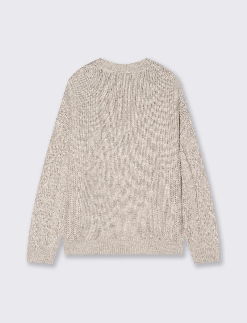 PULLOVER CON CHIUSURA A BOTTONI SULLA SPALLA - Avorio