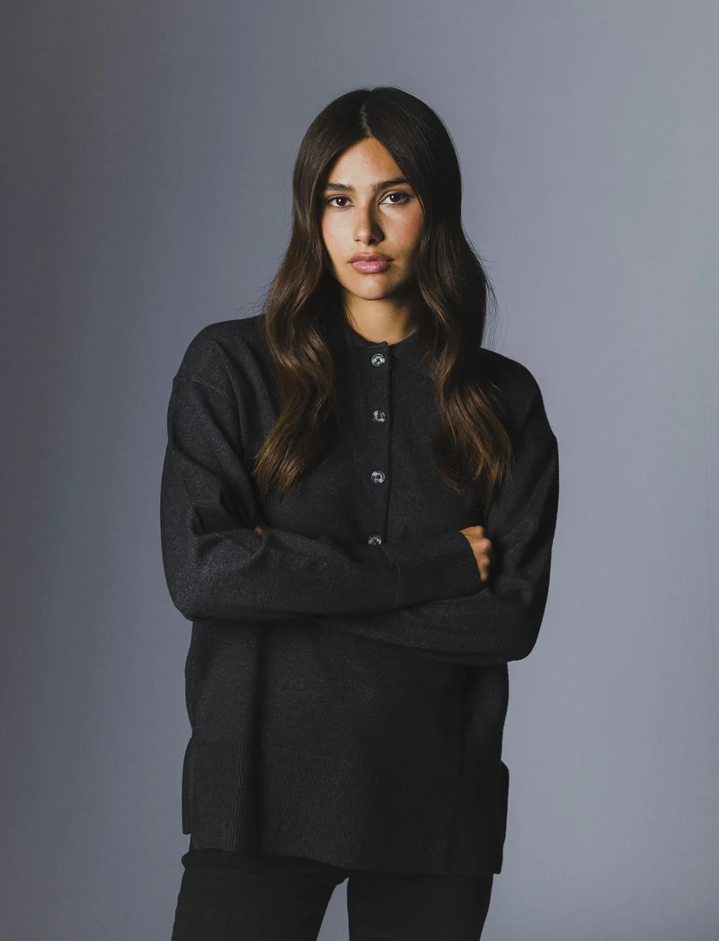 PULLOVER MODELLO POLO - Antracite melange