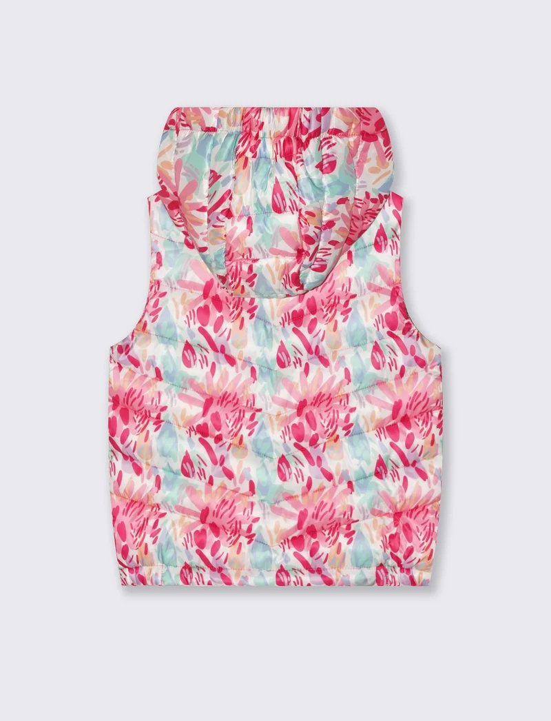 Gilet trapuntato leggero con cappuccio - Fantasia