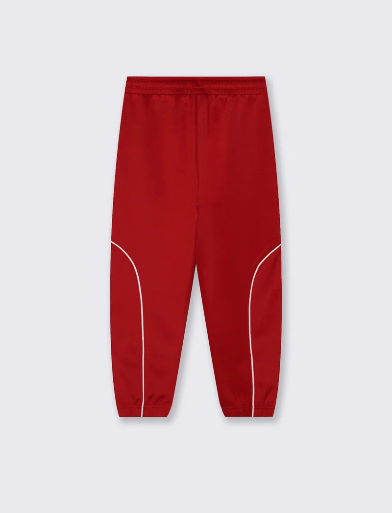 Jogger in felpa leggera con stampa frontale - Rosso india
