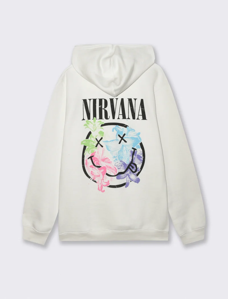 FELPA STAMPA NIRVANA - Bianco