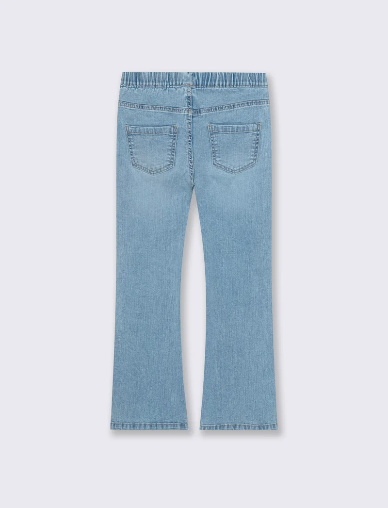 Jeans flare da bambina in denim elastico - Denim chiaro