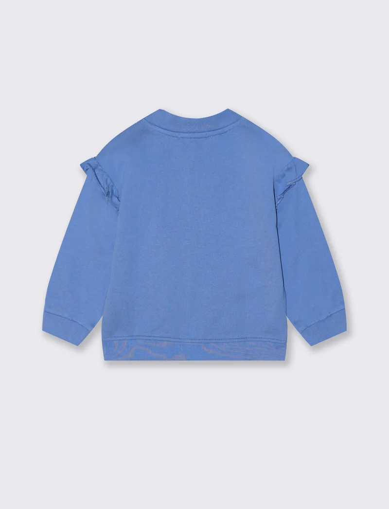 Felpa con zip e tasca frontale - Azzurro cielo