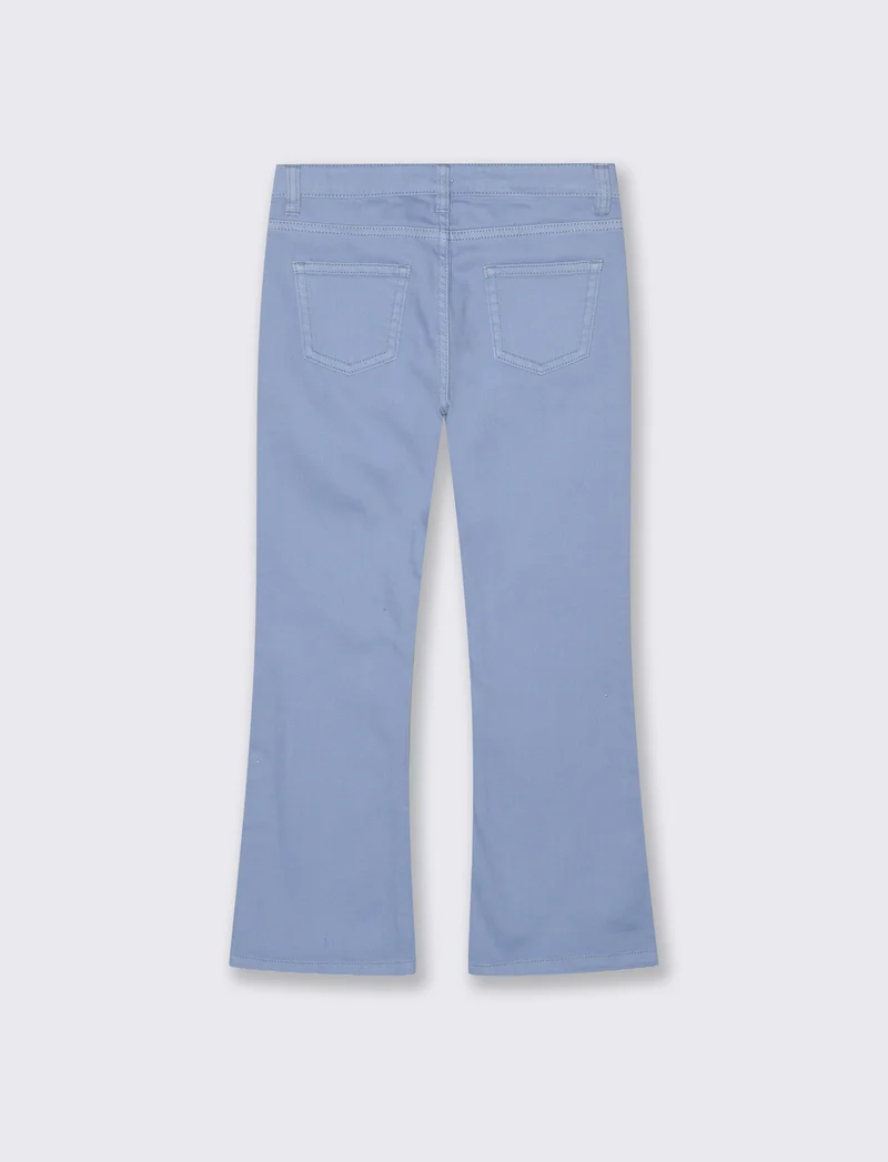 Pantalone flare in cotone per bambina - Azzurro