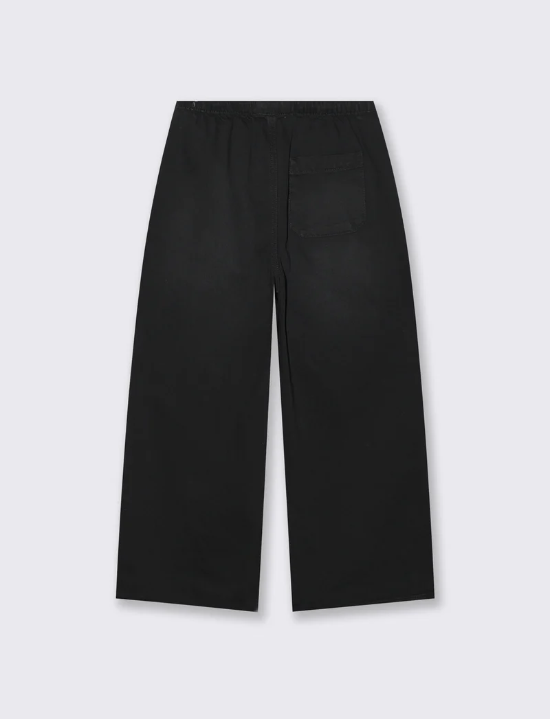 Pantaloni denim wide leg per bambina - Nero
