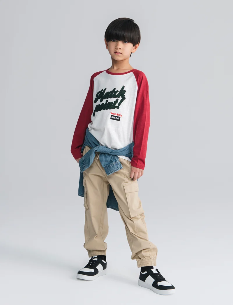Jogger in popeline con tasconi e coulisse - Beige