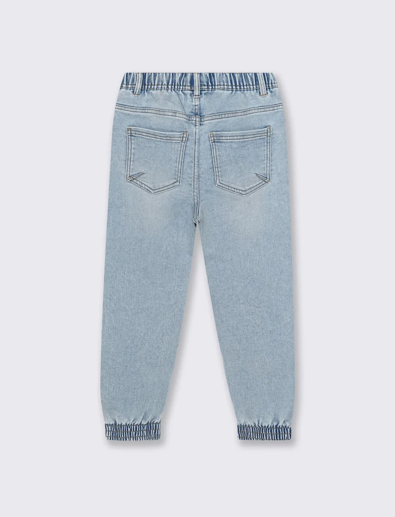 Jogger denim elastico per stile casual - Denim chiaro