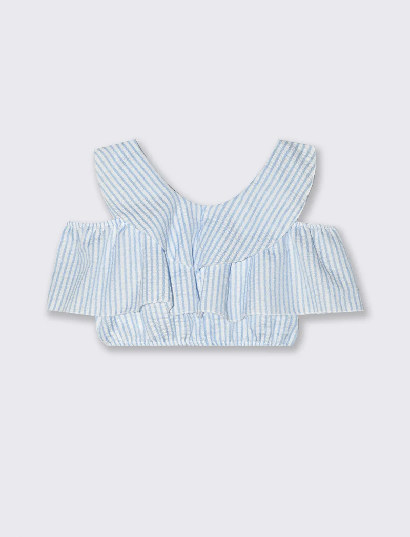 Top con rouches - Righe