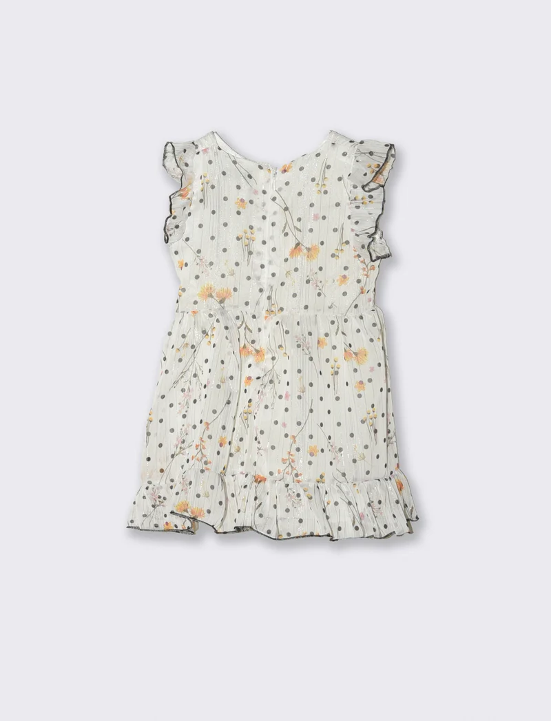 Abito elegante da neonata in tessuto leggero stampato. - Fantasia