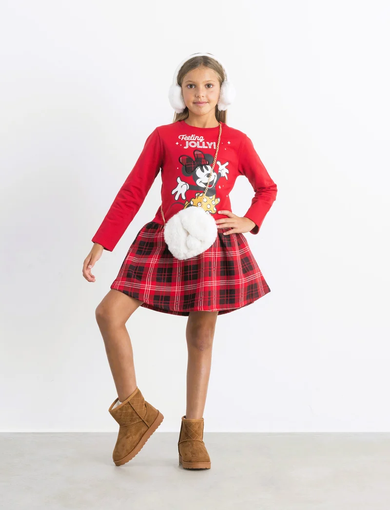 Vestito natalizio Disney Minnie. - Rosso