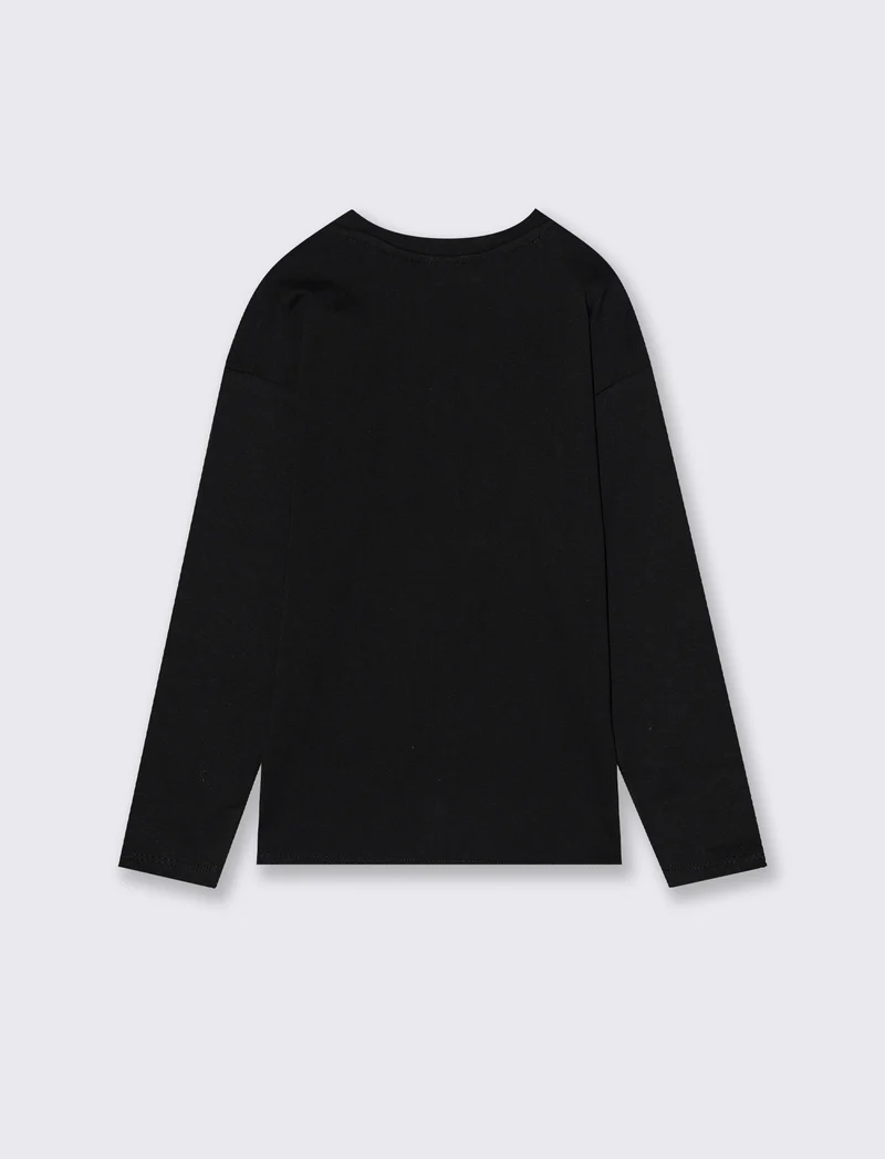 T-SHIRT GIRO COLLO SONIC - Nero