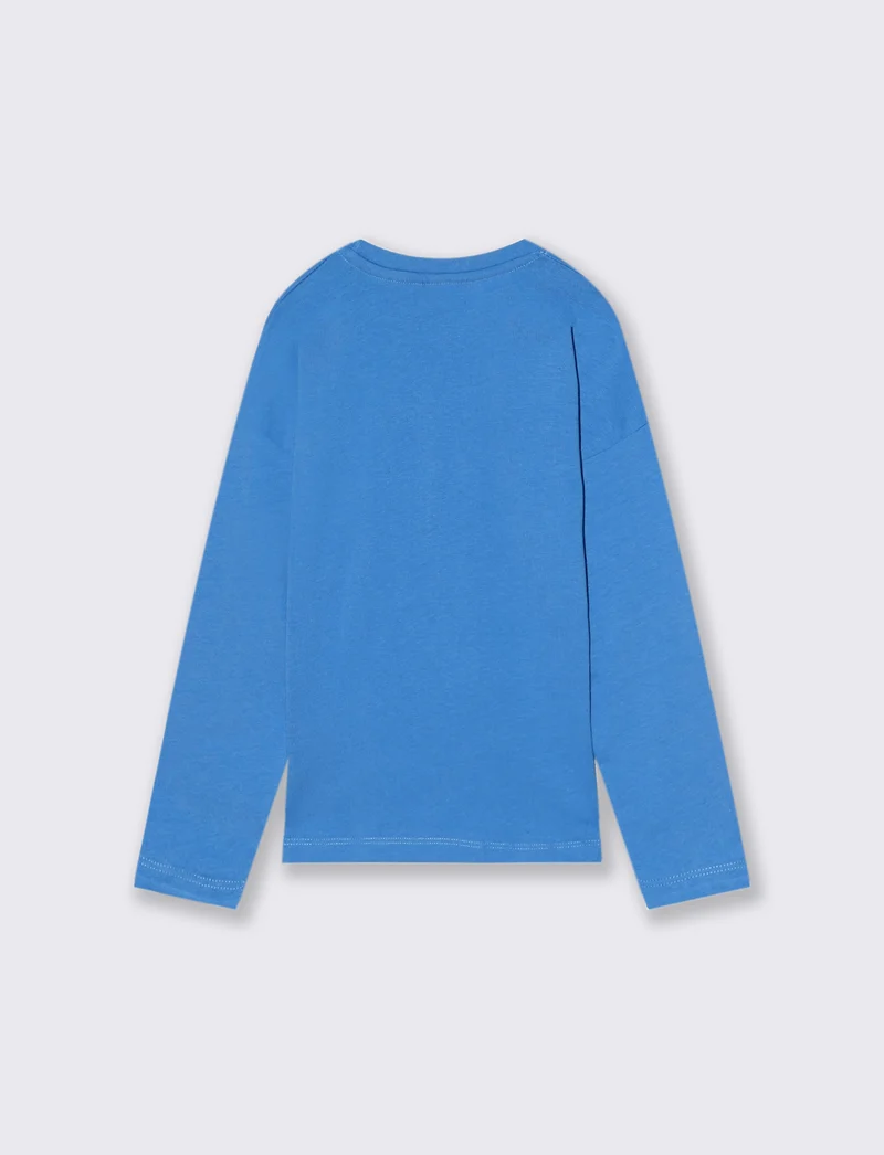 T-shirt manica lunga Stitch. - Azzurro
