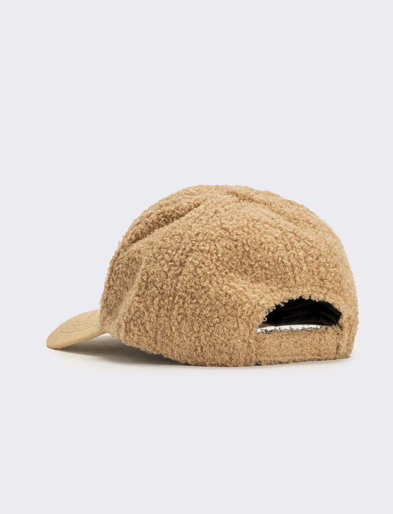 Cappello baseball effetto teddy visiera dainetto - Beige