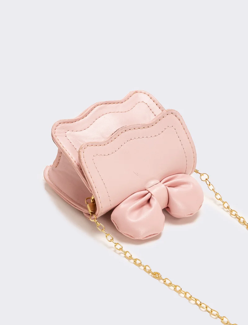 Borsetta bambina con fiocco e patta - Rosa