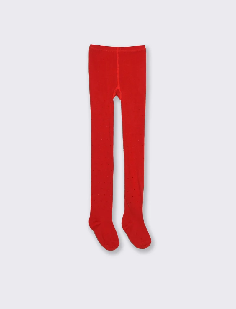 Calze con lurex tinta unita. - Rosso